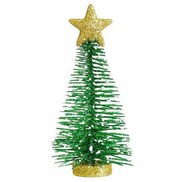 Χριστουγεννιάτικο Επιτραπέζιο Δεντράκι με Αστέρι, Πράσινο (12cm)